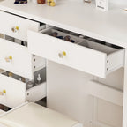 Coiffeuse avec miroir tactile et tabouret