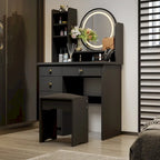 Coiffeuse avec miroir tactile et tabouret