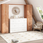Lit double avec commode et tiroir convertible en meuble cube