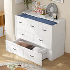 Lit double avec commode et tiroir convertible en meuble cube