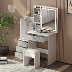 Coiffeuse avec miroir coulissant éclairé - 33L x 15.7W x 52.4H