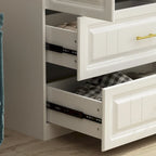 Grande Armoire Combinée, Penderie, Meuble de Rangement, Blanc