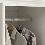 Grande Armoire Combinée, Penderie, Meuble de Rangement, Blanc