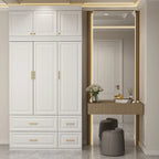 Grande Armoire Combinée, Penderie, Meuble de Rangement, Blanc