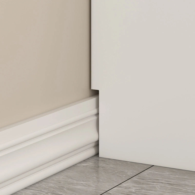 Grande Armoire Combinée, Penderie, Meuble de Rangement, Blanc