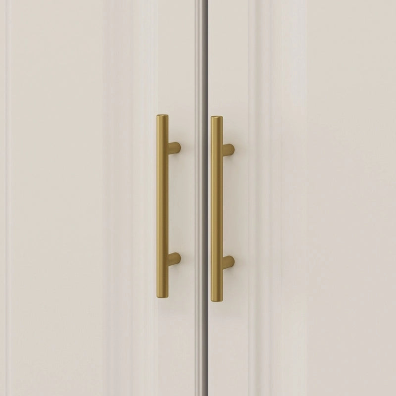 Grande Armoire Combinée, Penderie, Meuble de Rangement, Blanc