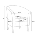Fauteuil club tonneau en tissu noir de jais