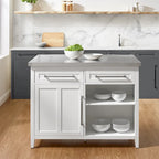 Îlot de cuisine avec plateau en acier inoxydable - 28P x 46L x 36,5H