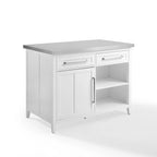 Îlot de cuisine avec plateau en acier inoxydable - 28P x 46L x 36,5H