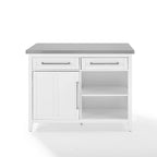Îlot de cuisine avec plateau en acier inoxydable - 28P x 46L x 36,5H