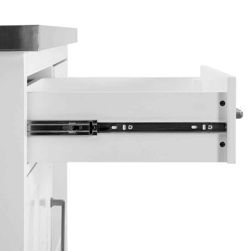 Îlot de cuisine avec plateau en acier inoxydable - 28P x 46L x 36,5H