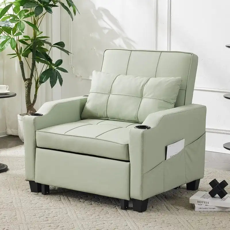 Fauteuil Convertible, Canapé-Lit Convertible 3 en 1, Inclinable Réglable, Fauteuil, Canapé, Lit, Lin