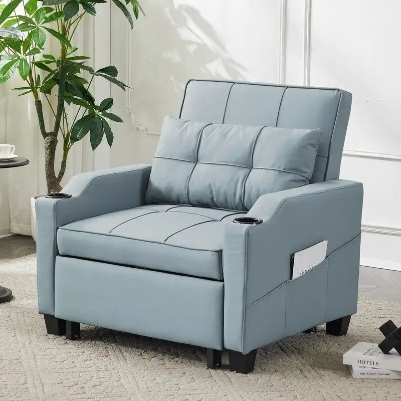 Fauteuil Convertible, Canapé-Lit Convertible 3 en 1, Inclinable Réglable, Fauteuil, Canapé, Lit, Lin
