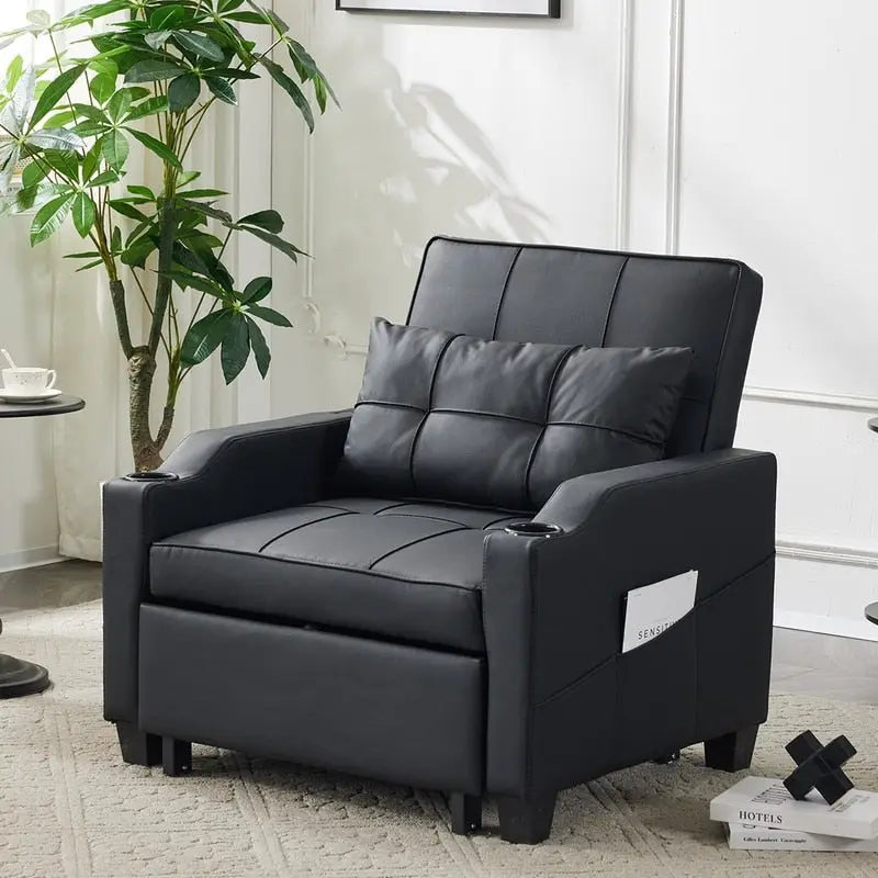 Fauteuil Convertible, Canapé-Lit Convertible 3 en 1, Inclinable Réglable, Fauteuil, Canapé, Lit, Lin