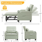 Fauteuil Convertible, Canapé-Lit Convertible 3 en 1, Inclinable Réglable, Fauteuil, Canapé, Lit, Lin
