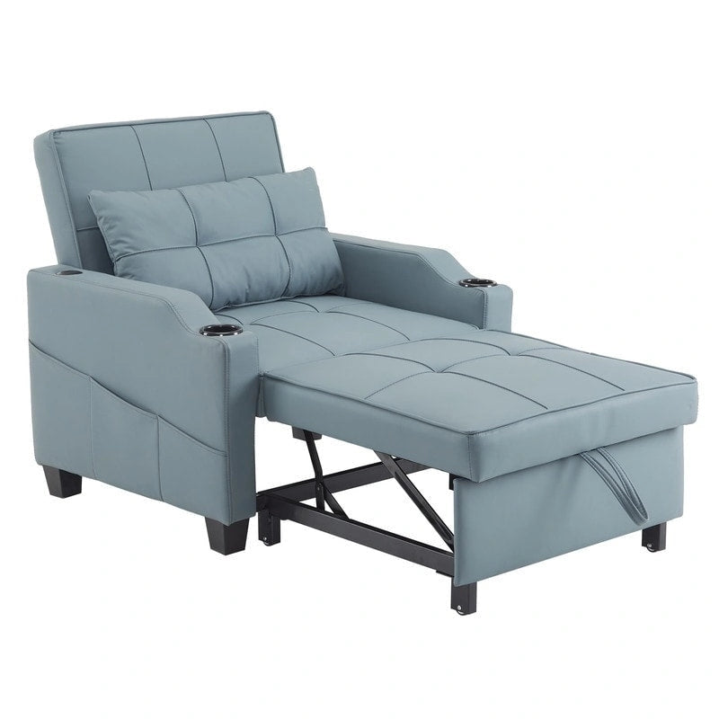 Fauteuil Convertible, Canapé-Lit Convertible 3 en 1, Inclinable Réglable, Fauteuil, Canapé, Lit, Lin
