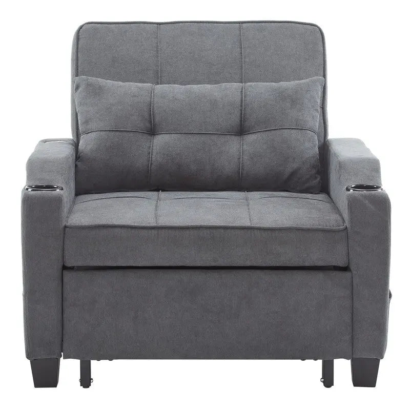 Fauteuil Convertible, Canapé-Lit Convertible 3 en 1, Inclinable Réglable, Fauteuil, Canapé, Lit, Lin