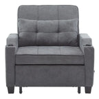 Fauteuil Convertible, Canapé-Lit Convertible 3 en 1, Inclinable Réglable, Fauteuil, Canapé, Lit, Lin