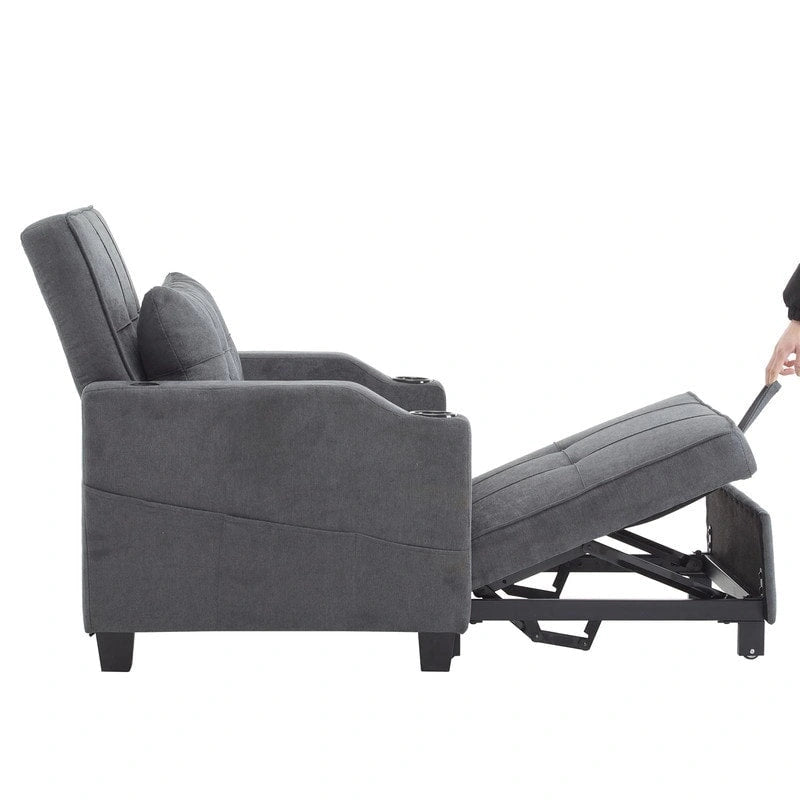 Fauteuil Convertible, Canapé-Lit Convertible 3 en 1, Inclinable Réglable, Fauteuil, Canapé, Lit, Lin