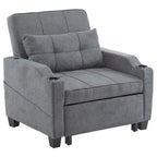 Fauteuil Convertible, Canapé-Lit Convertible 3 en 1, Inclinable Réglable, Fauteuil, Canapé, Lit, Lin