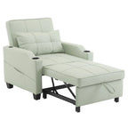 Fauteuil Convertible, Canapé-Lit Convertible 3 en 1, Inclinable Réglable, Fauteuil, Canapé, Lit, Lin