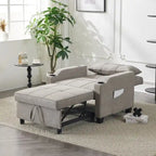 Fauteuil Convertible, Canapé-Lit Convertible 3 en 1, Inclinable Réglable, Fauteuil, Canapé, Lit, Lin