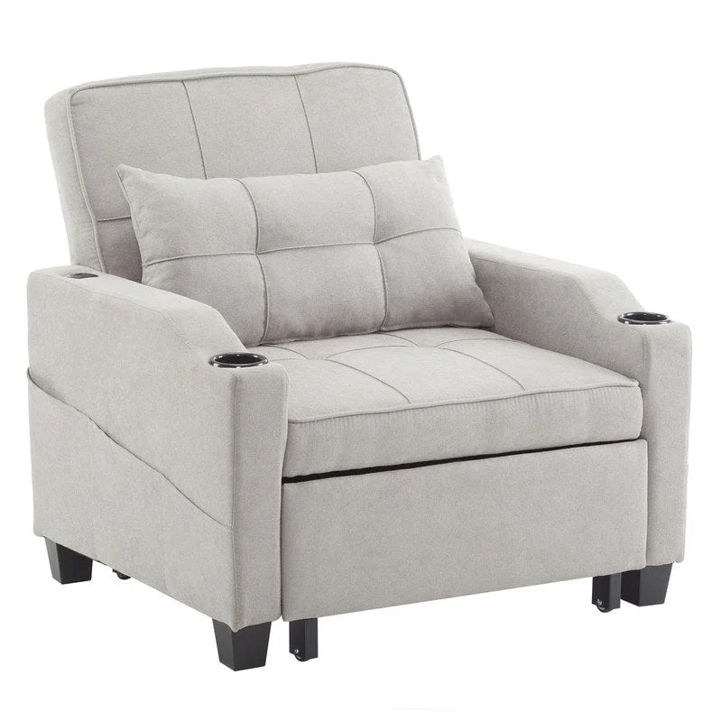 Fauteuil Convertible, Canapé-Lit Convertible 3 en 1, Inclinable Réglable, Fauteuil, Canapé, Lit, Lin