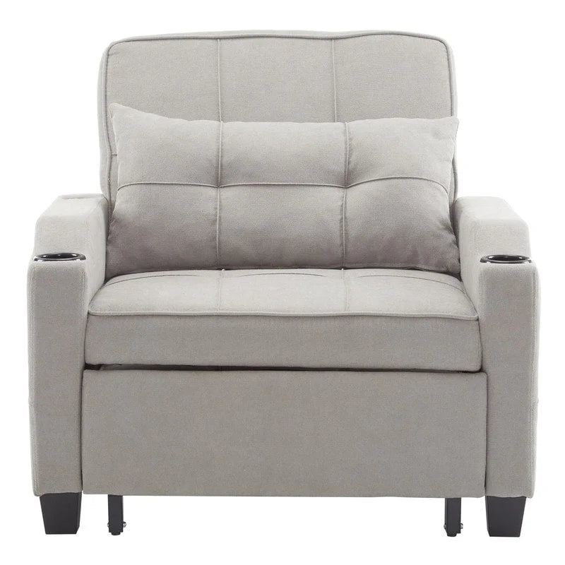 Fauteuil Convertible, Canapé-Lit Convertible 3 en 1, Inclinable Réglable, Fauteuil, Canapé, Lit, Lin