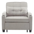 Fauteuil Convertible, Canapé-Lit Convertible 3 en 1, Inclinable Réglable, Fauteuil, Canapé, Lit, Lin
