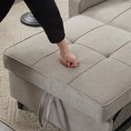 Fauteuil Convertible, Canapé-Lit Convertible 3 en 1, Inclinable Réglable, Fauteuil, Canapé, Lit, Lin