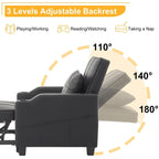 Fauteuil Convertible, Canapé-Lit Convertible 3 en 1, Inclinable Réglable, Fauteuil, Canapé, Lit, Lin