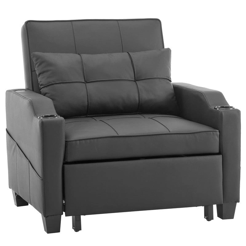 Fauteuil Convertible, Canapé-Lit Convertible 3 en 1, Inclinable Réglable, Fauteuil, Canapé, Lit, Lin