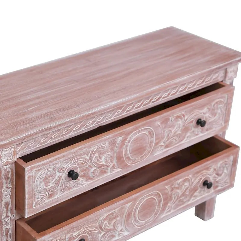 Buffet avec 2 Tiroirs, Bois d'Acajou Massif - 35,4x11,8x23,6