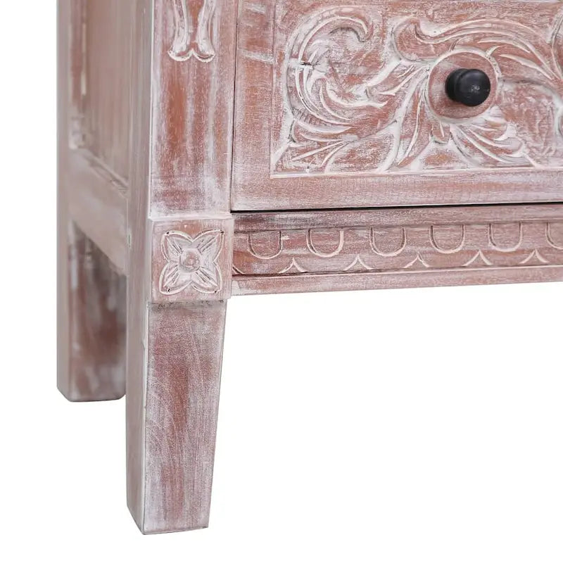 Buffet avec 2 Tiroirs, Bois d'Acajou Massif - 35,4x11,8x23,6