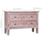 Buffet avec 2 Tiroirs, Bois d'Acajou Massif - 35,4x11,8x23,6