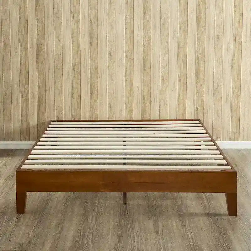 Lit plateforme pleine grandeur de luxe en bois de 12 pouces