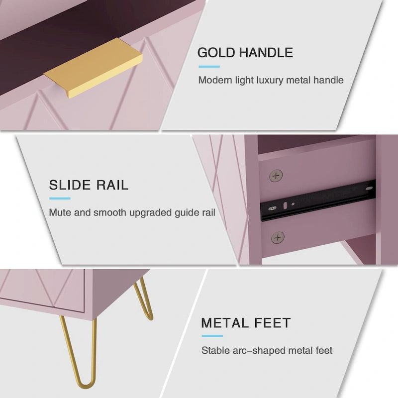 9 Drawer Dresser and Night Stand Sets for Bedroom Set of 2