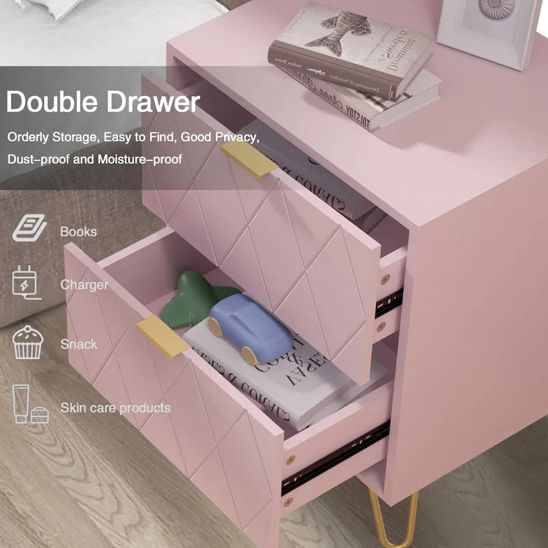 Commode 9 tiroirs et tables de chevet (lot de 2) pour chambre à coucher