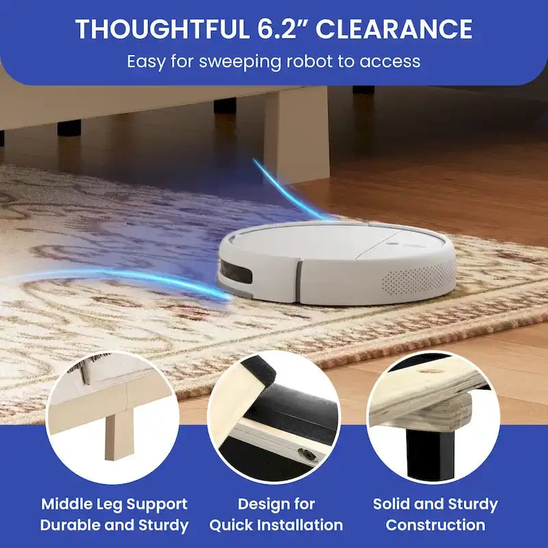 Cadre de lit plateforme capitonné avec tête de lit Queen/King