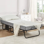 Lit pliant avec matelas en mousse à mémoire de forme - Lit d'appoint pliable portable pour adultes avec matelas en mousse à mémoire de forme de 12,7 cm