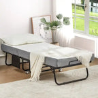 Lit pliant avec matelas en mousse à mémoire de forme - Lit d'appoint pliable portable pour adultes avec matelas en mousse à mémoire de forme de 12,7 cm