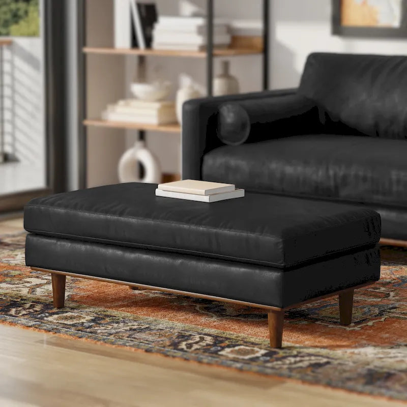 Grand repose-pieds rectangulaire de style moderne du milieu du siècle, 124 cm de large