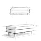 Grand repose-pieds rectangulaire de style moderne du milieu du siècle, 124 cm de large
