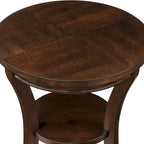 Table d'appoint ronde en bois avec étagère ouverte