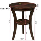Table d'appoint ronde en bois avec étagère ouverte