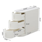 Table d'appoint semi-ovale en bois massif à 3 tiroirs pour salon