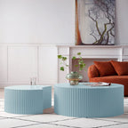 Tables basses gigognes rondes Modern Glam pour le salon (Lot de 2) Non assemblées