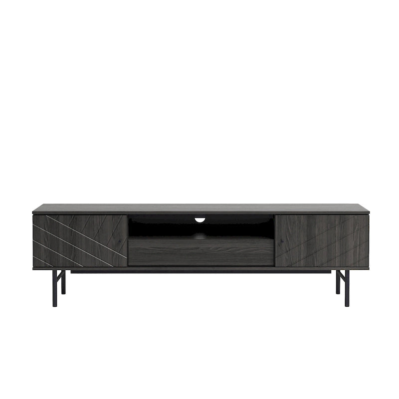 Meuble TV en chêne effet, 179 cm, meuble console média