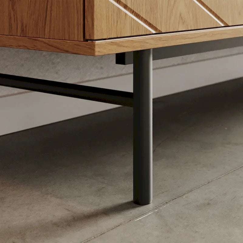 Meuble TV en chêne effet, 179 cm, meuble console média