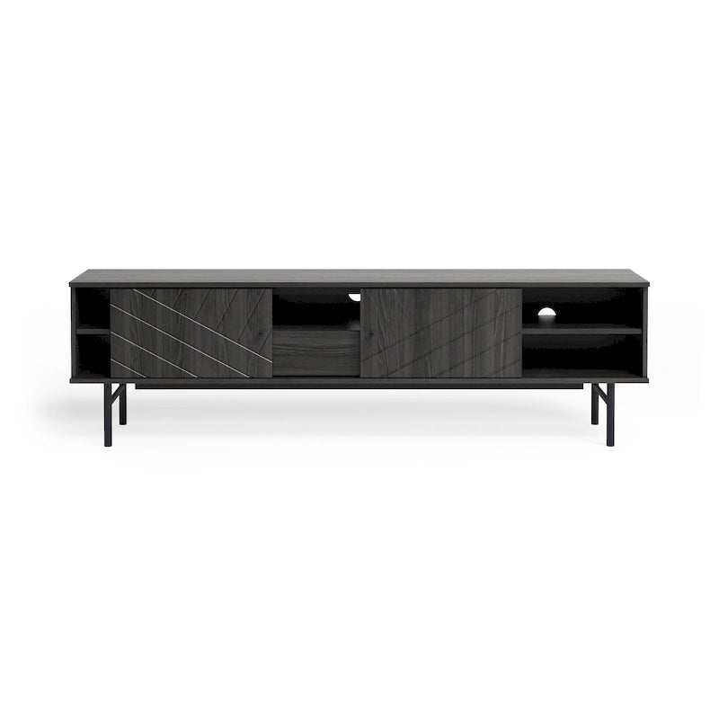 Meuble TV en chêne effet, 179 cm, meuble console média